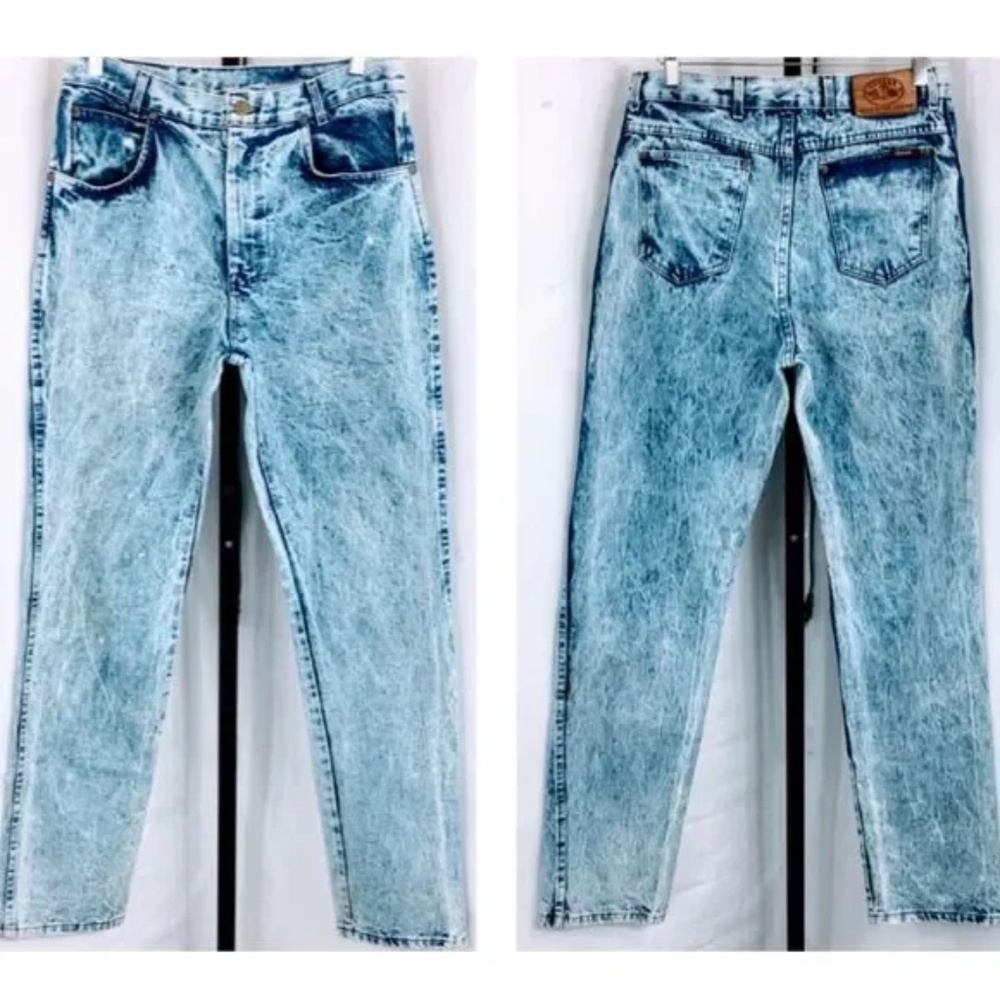 Vintage Cotler Womens Acid Wash Jeans 80s Blue High Rise Tapered Leg Sz 29 x 33